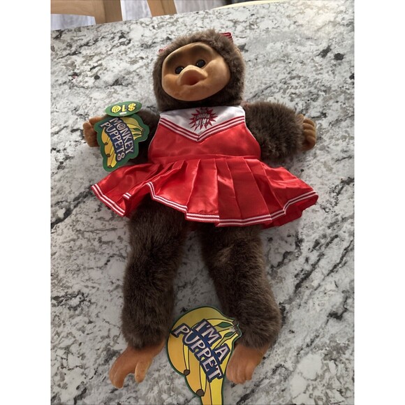 Vintage Monkey Cheerleader Hand Puppet Rare Tags NOS - Picture 2 of 9